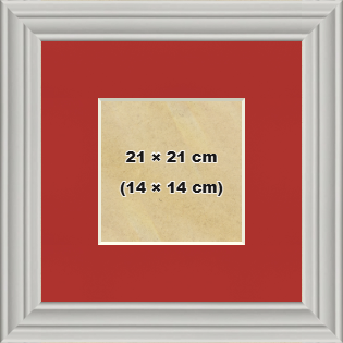 Classic Frame Light Grey 21x21 cm Picture Frame with (14.00x14.00 cm) Crimson mount